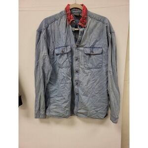 ASOS Denim‎ Shirt XS Plaid Collar Cuffs Long Sleeve Button Up Casual Womenswear